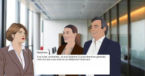 Les avatars de Delphine Cuynet et Loïc Mignotte interroge l'assistante digitale Marie